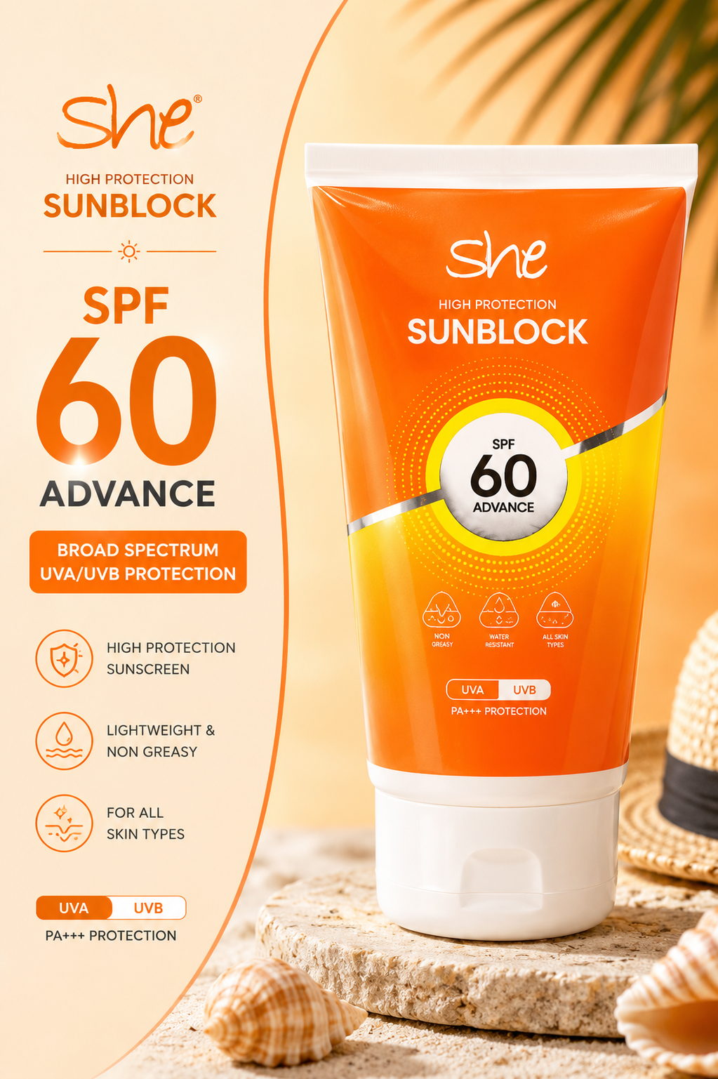 She High Protection SunBlock SPF 60 Advance