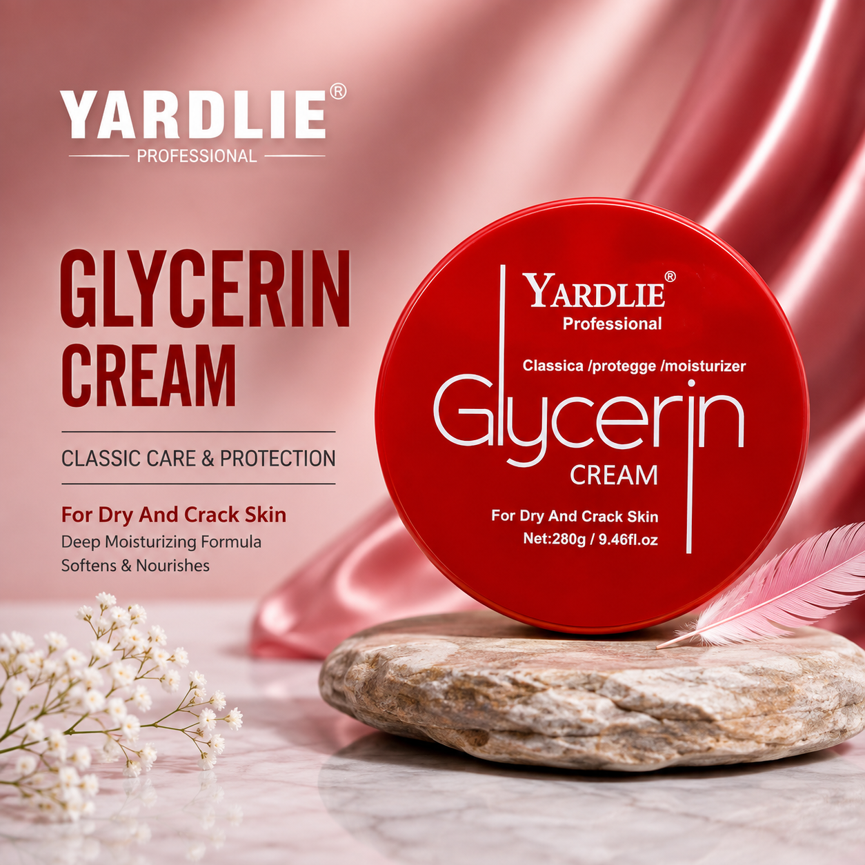 Yardlie Glycerin Cream – Deep Moisturizing Cream for Dry & Cracked Skin (280g)