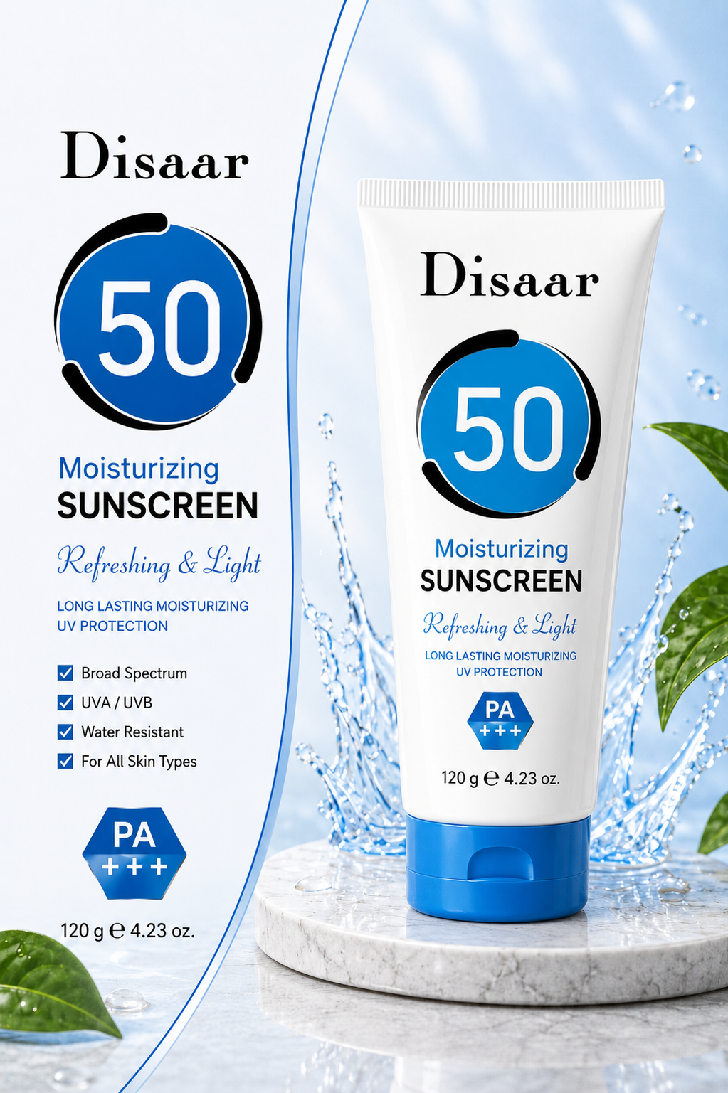 Disaar 50 Moisturizing Sunscreen 120 gram