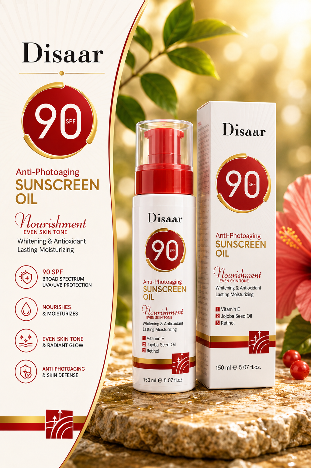 Disaar 90 Spf Anti Photoaging Sunscreen Oil 150ml