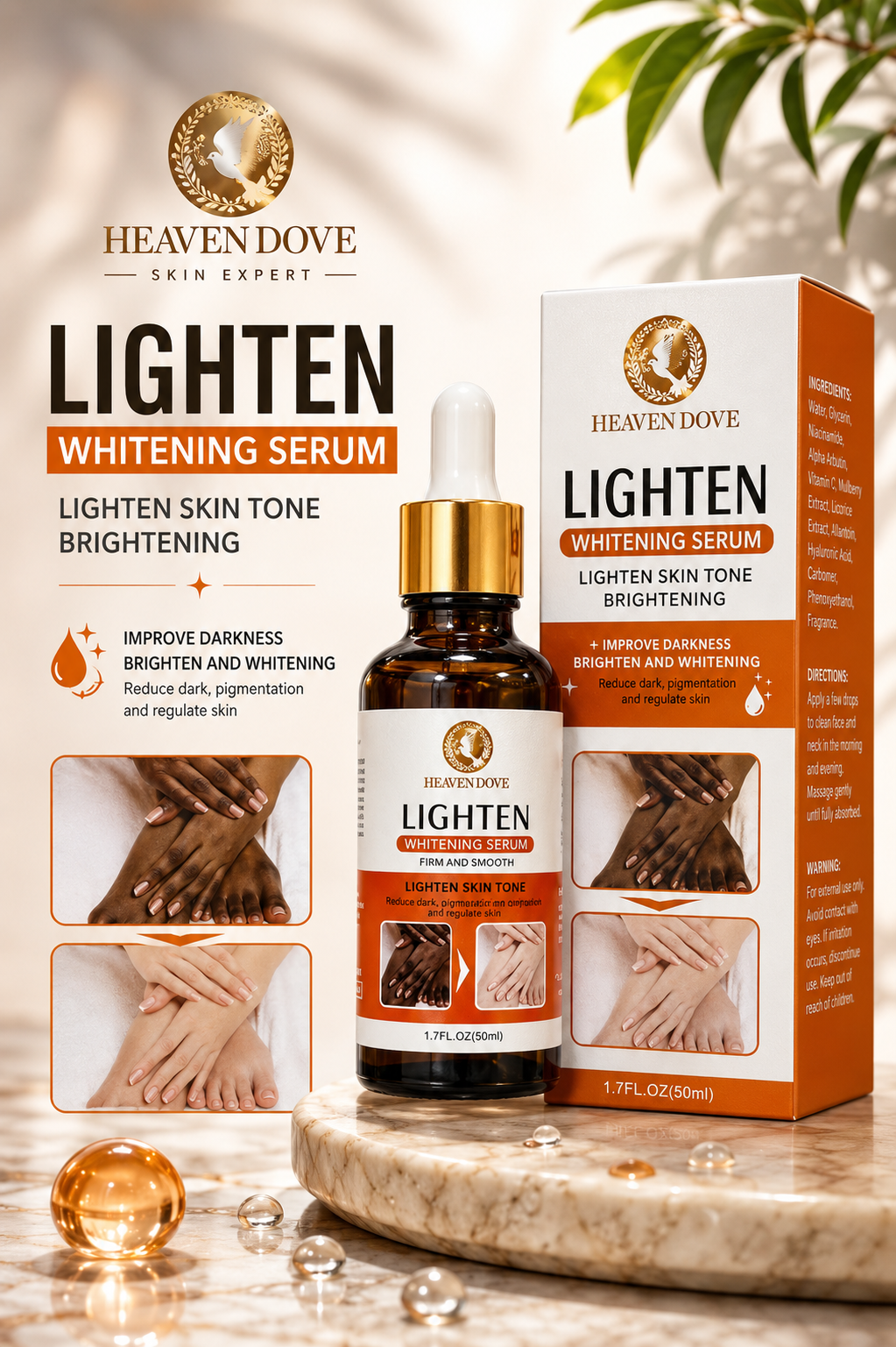 Heaven Dove Lighten Whitening Serum Hand And Foot Whitening Serum