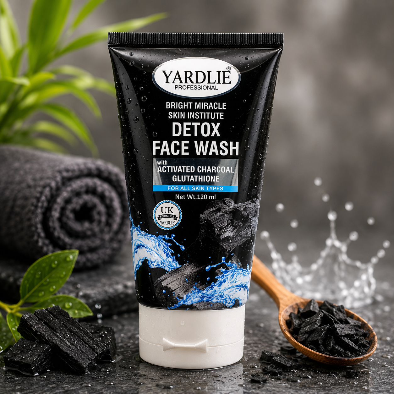 Yardlie Professional Detox Face Wash | Activated Charcoal | Glutathione | 120ml