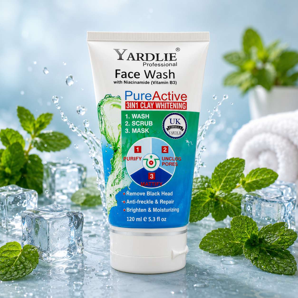 Yardlie Professional Skin Active Face Wash UK Based Formula 120ml