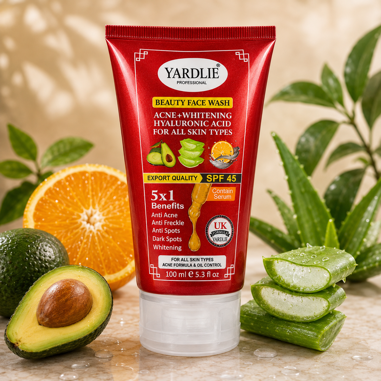 Yardlie Professional Beauty Face Wash + Sunblock SPF45