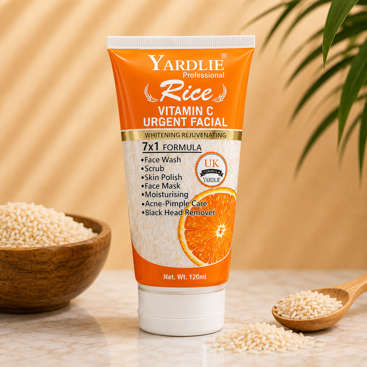 Yardlie Rice Vitamin C Urgent Facial 7 in 1 Whitening Rejuvenating Formula 120ml