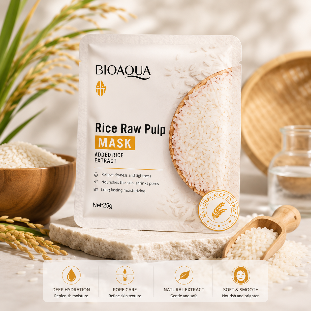 Yardlie's Premium Imported Bioaqua Rice Raw Pulp Mask