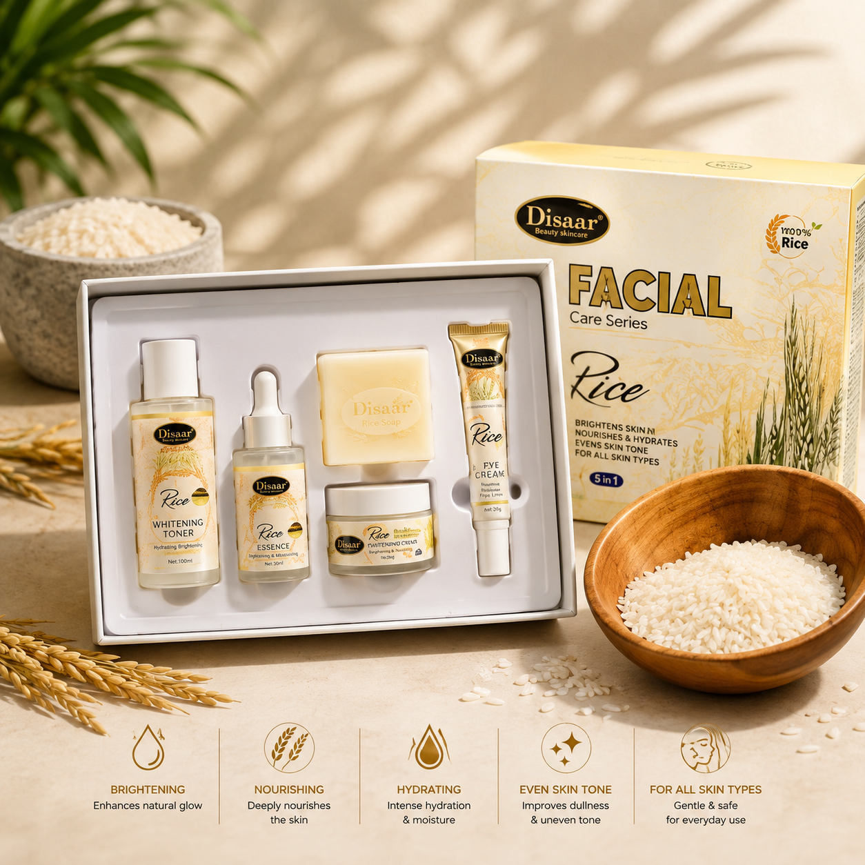 Rice Facial Kit | 5 Piece Set | Aichun Beauty |