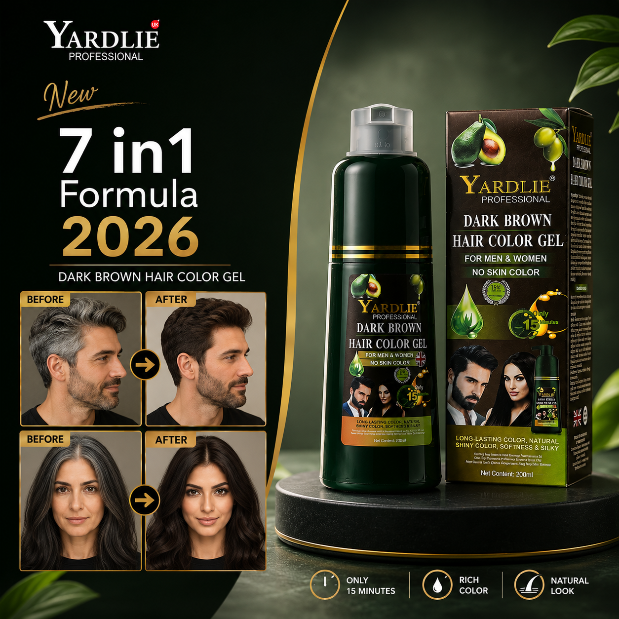 Yardlie Dark Brown Hair Color Gel Uk Based