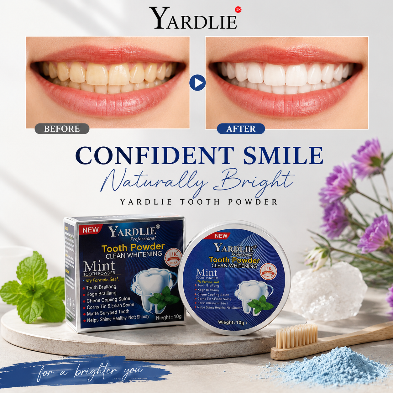 Yardlie Mint Tooth Powder – Deep Clean, Whitening & Fresh Breath 50g