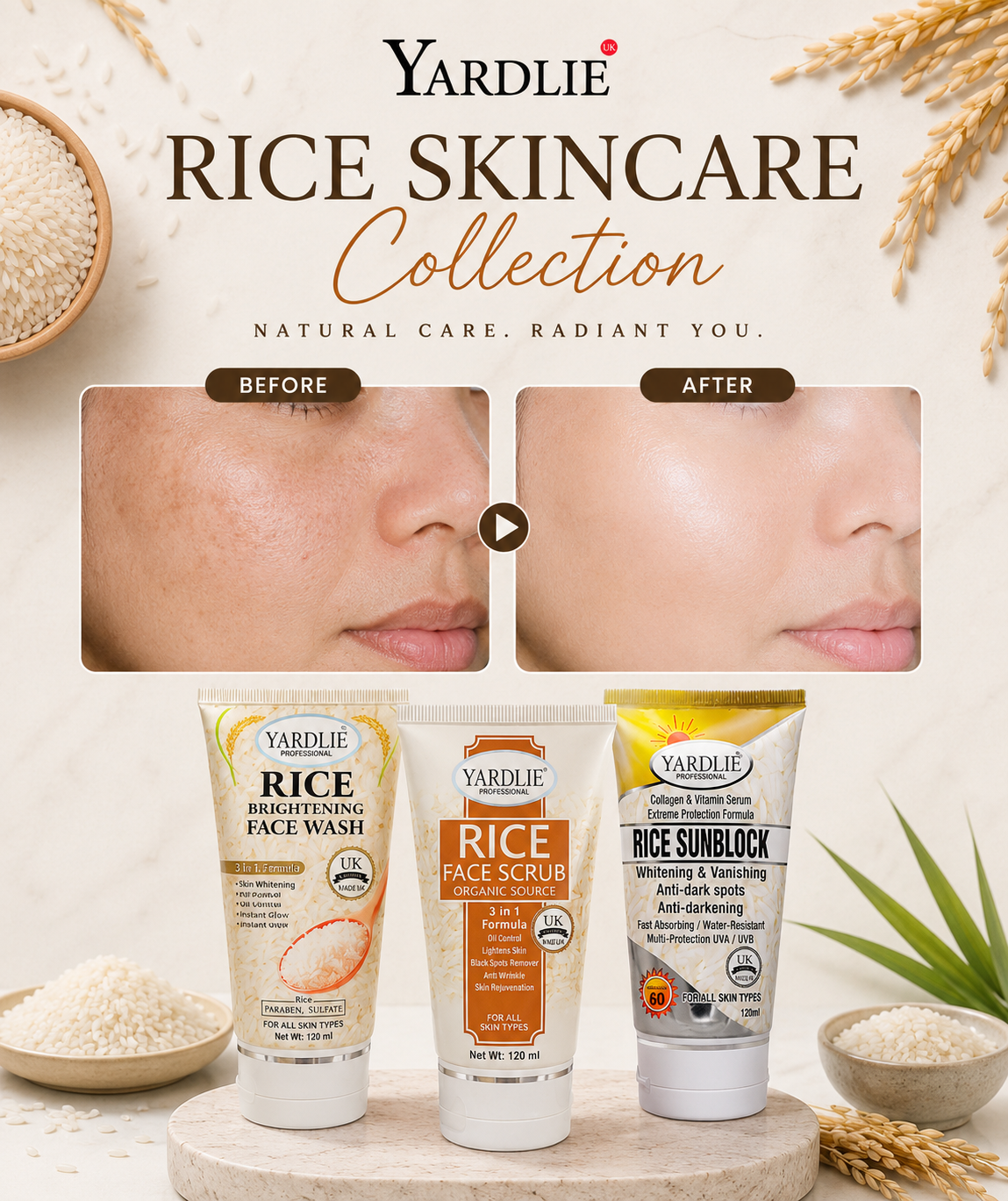 Yardlie Rice SkinCare Kit – Complete Glow & Protection Solution