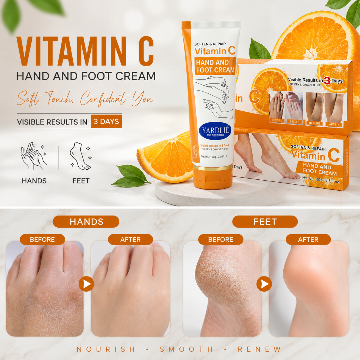 Yardlie Vitamin C Hands & Feet Whitening Cream – Brighten, Nourish & Repair