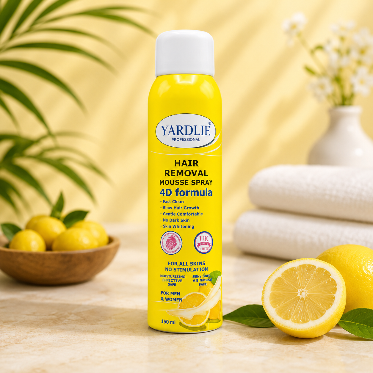 Yardlie Professional Lemon Hair Removal Mousse Spray 150ml | 4D Formula