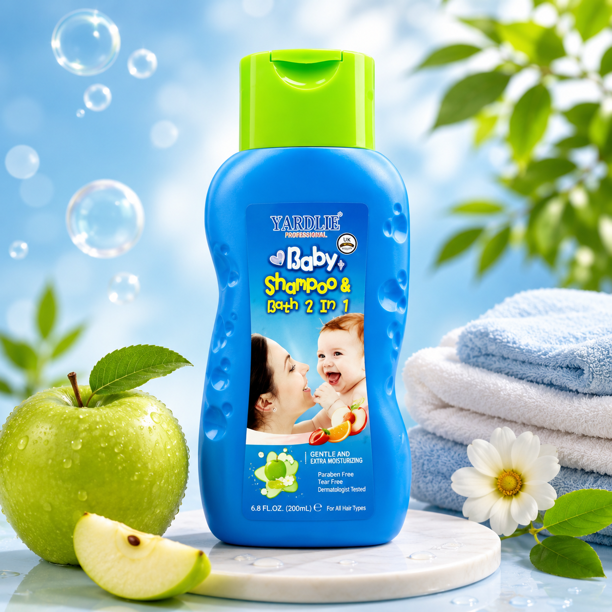 Yardlie Professional Baby Shampoo and Bath 2 in 1 Apple Extract 337ml