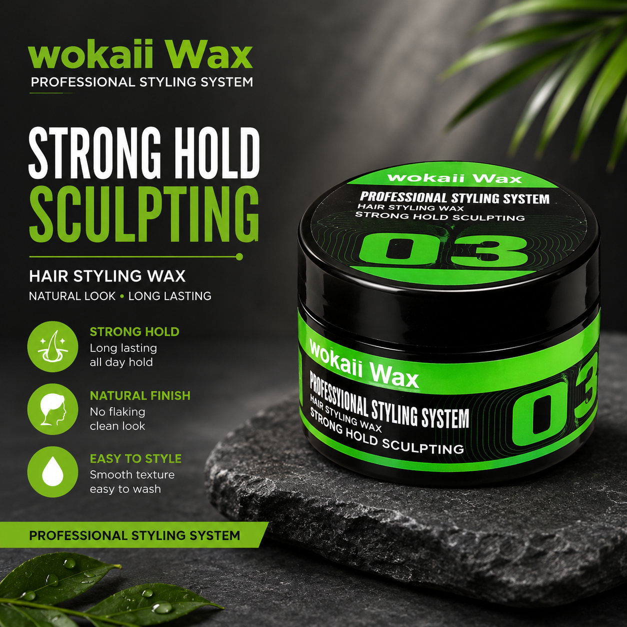 Wokali Wax Professional Styling System Moving Firm Hold Sculpting 150g-03