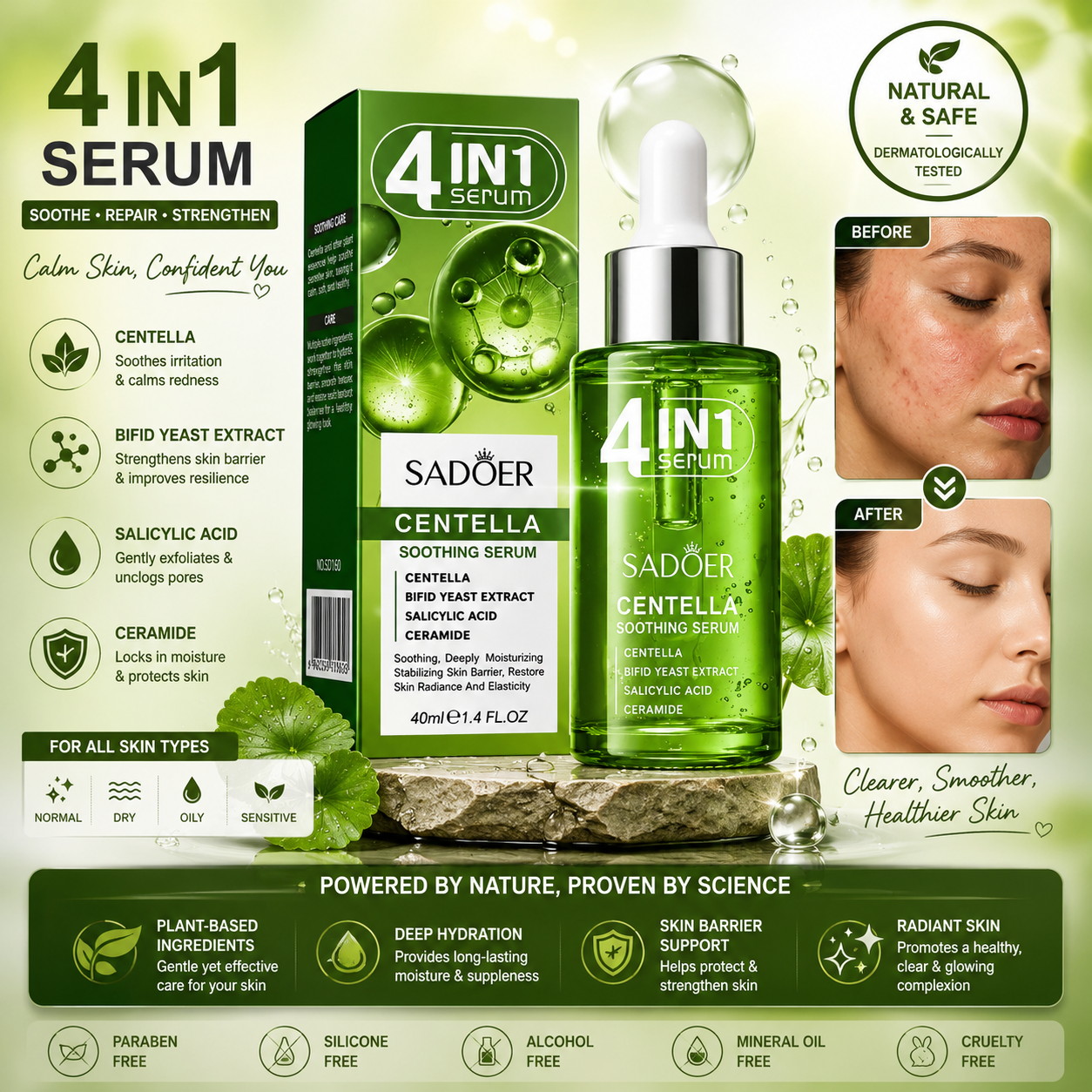 Sadoer 4 In 1 Centella Soothing Serum