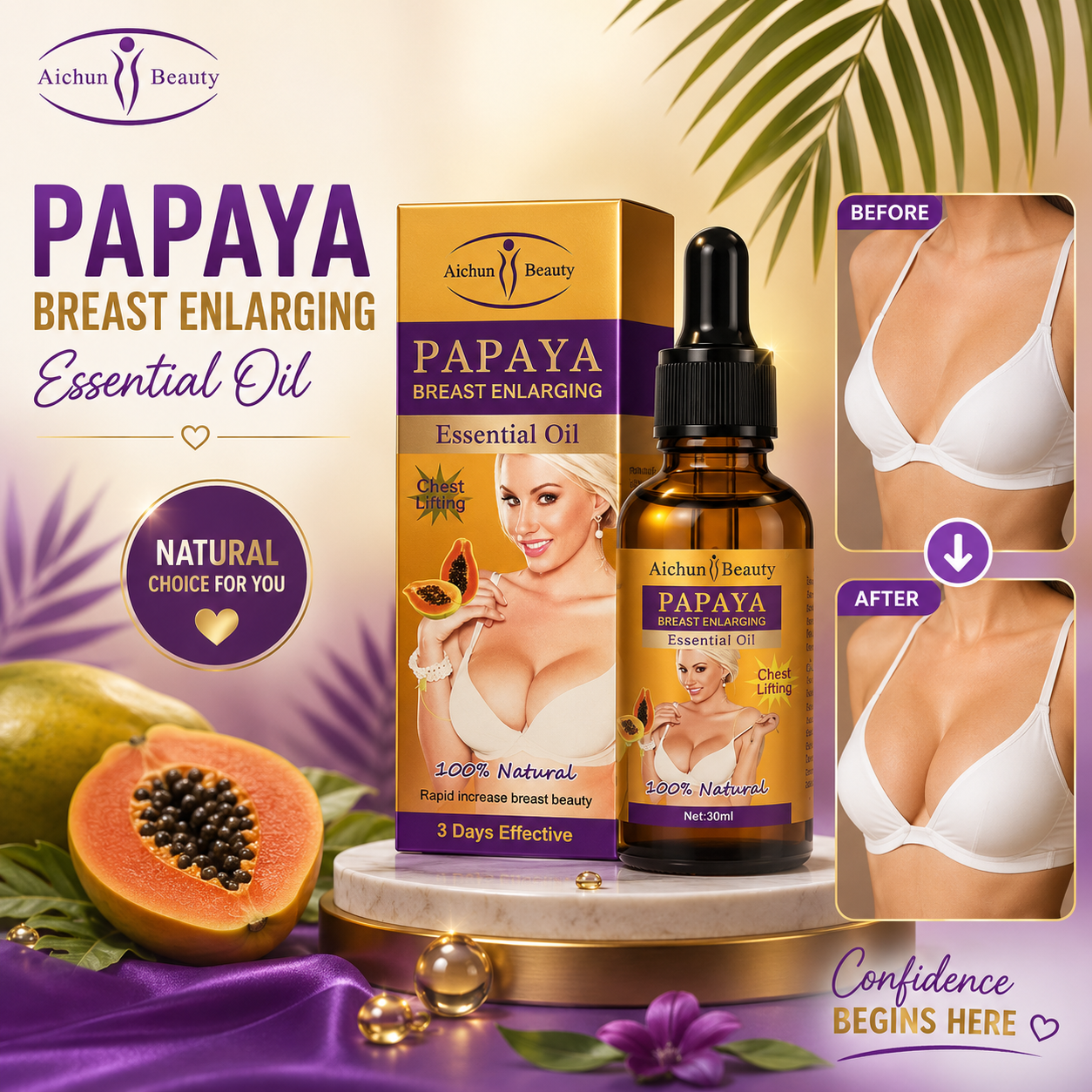 Aichun Beauty Papaya Breast Enlarging Essential Oil