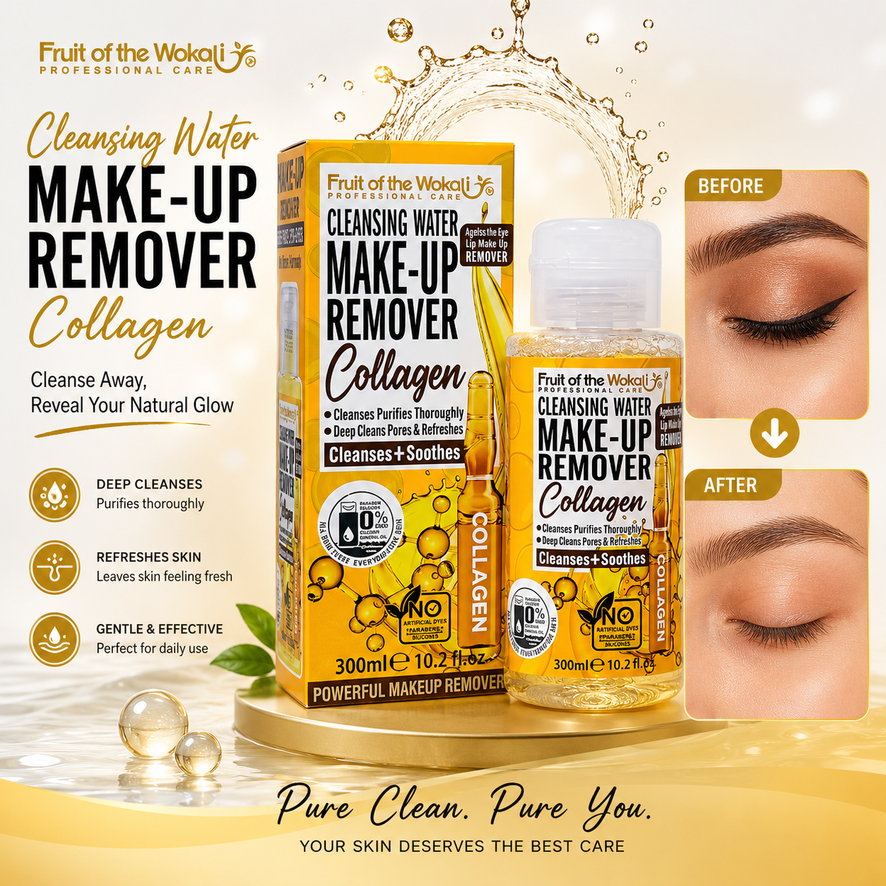 Fruit of The Wokali Cleansing Water Makeup Remover Collagen