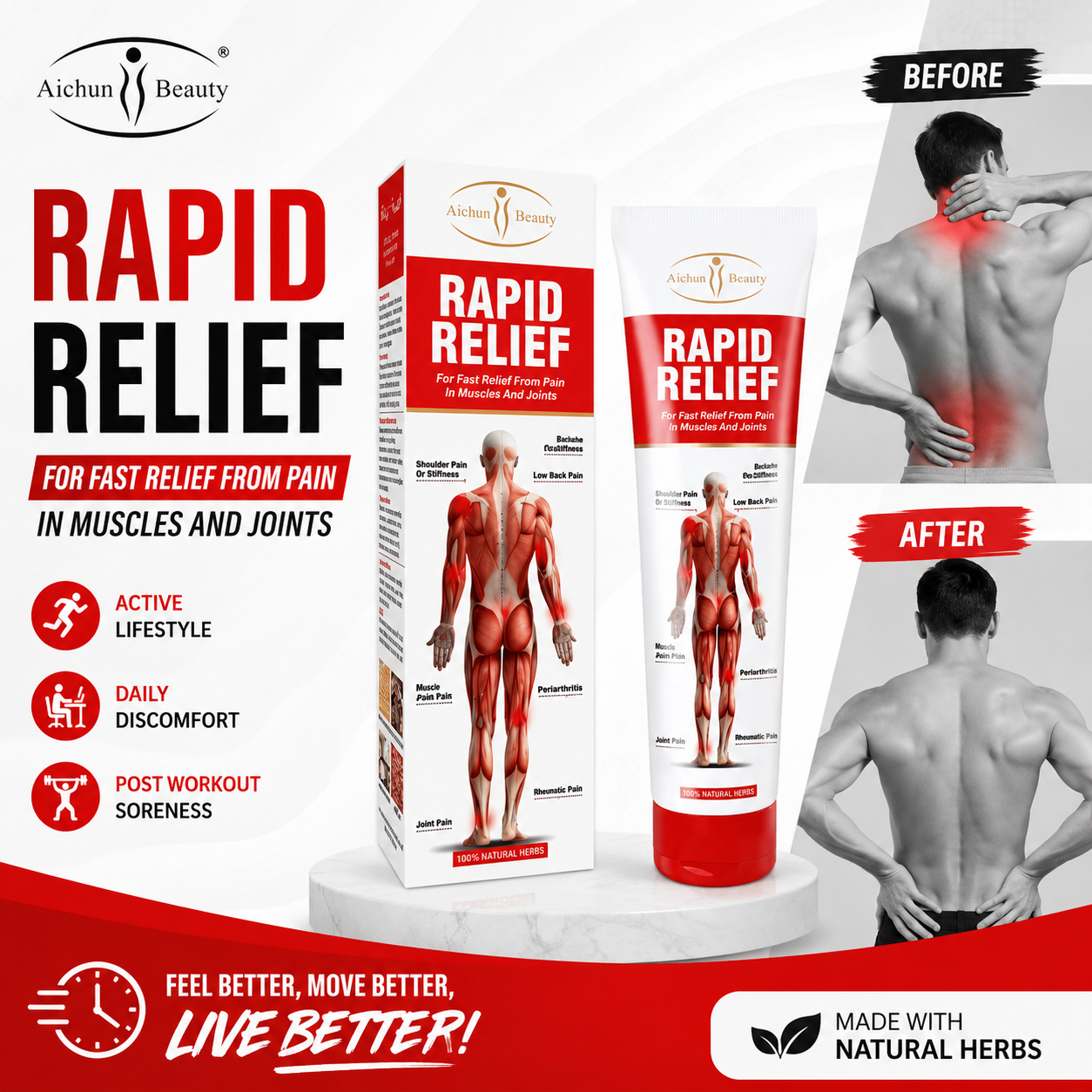 Aichun Beauty Rapid Relief From Pain In Muscles and Joints Cream