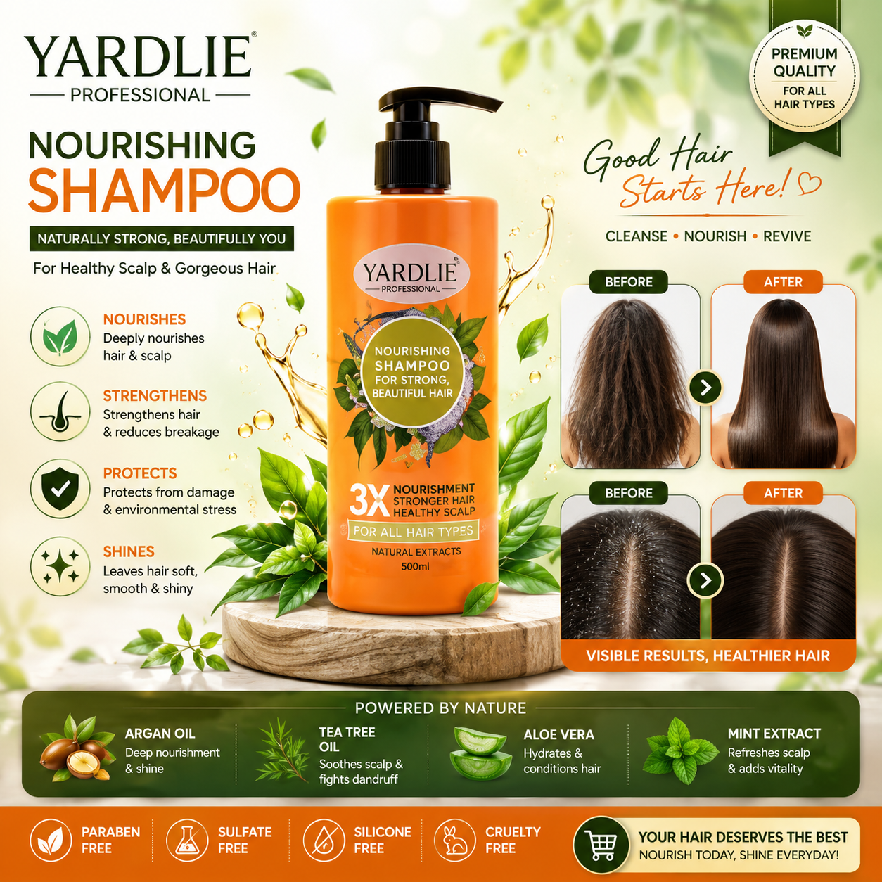 Yardlie Professional Nourishing Shampoo For Strong Beautiful Hair