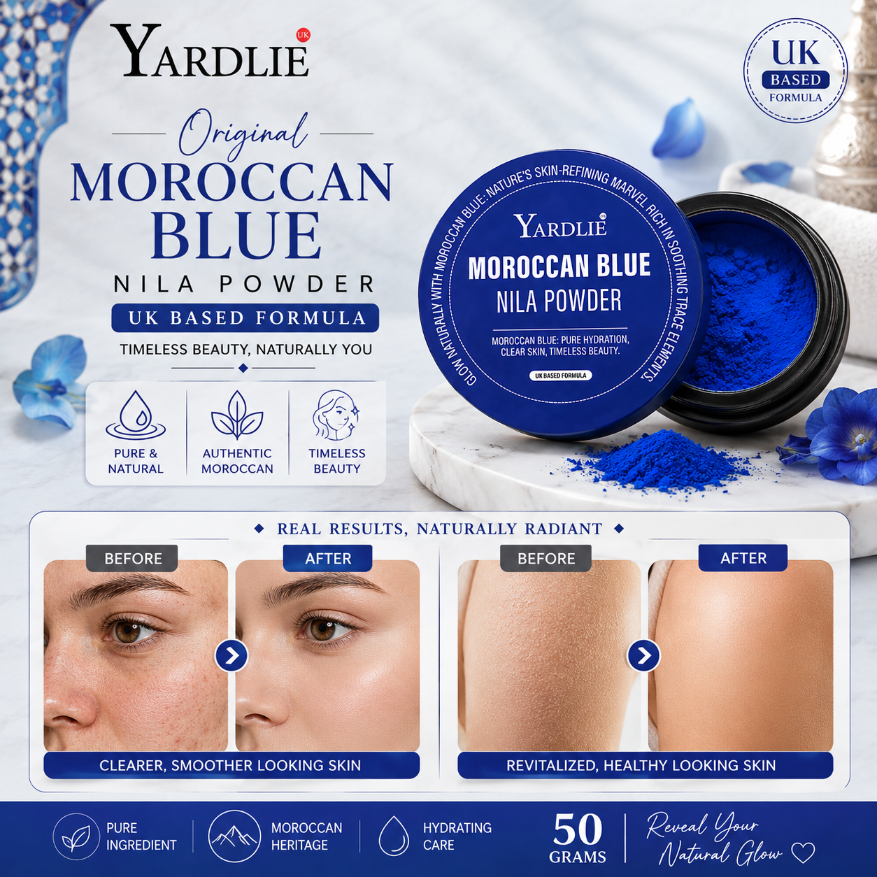 Yardlie Moroccan Blue Nila Powder Clay