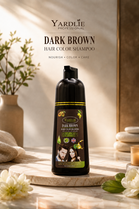 Yardlie Dark Brown Hair Color Shampoo for Hair and Beard 400ml