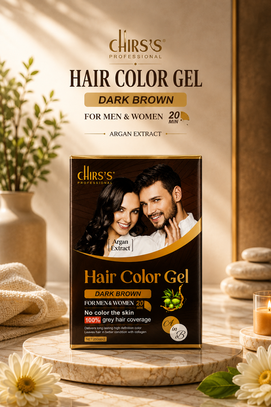 Chirs;s Argan Extract Hair Color Gel Dark Brown For Men and Women 250mlx2
