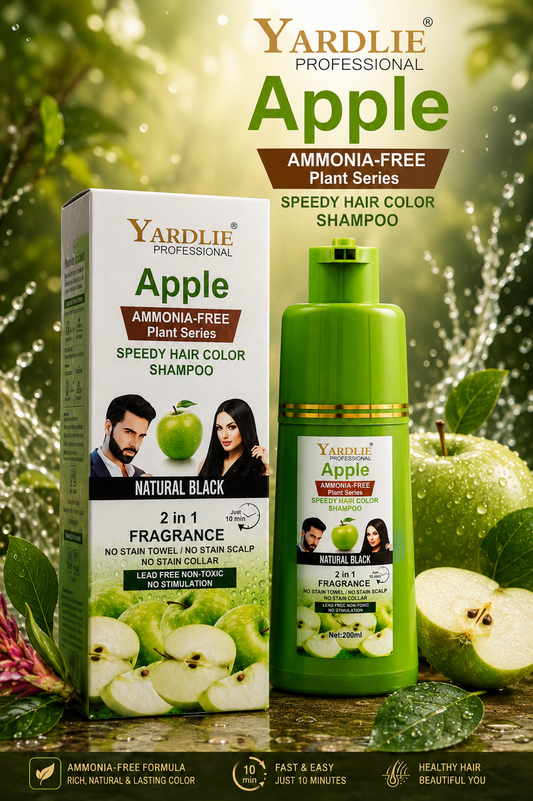 Yardlie Professional Apple Ammonia Free Natural Black Shampoo 2 In 1 Fragrance 200ml
