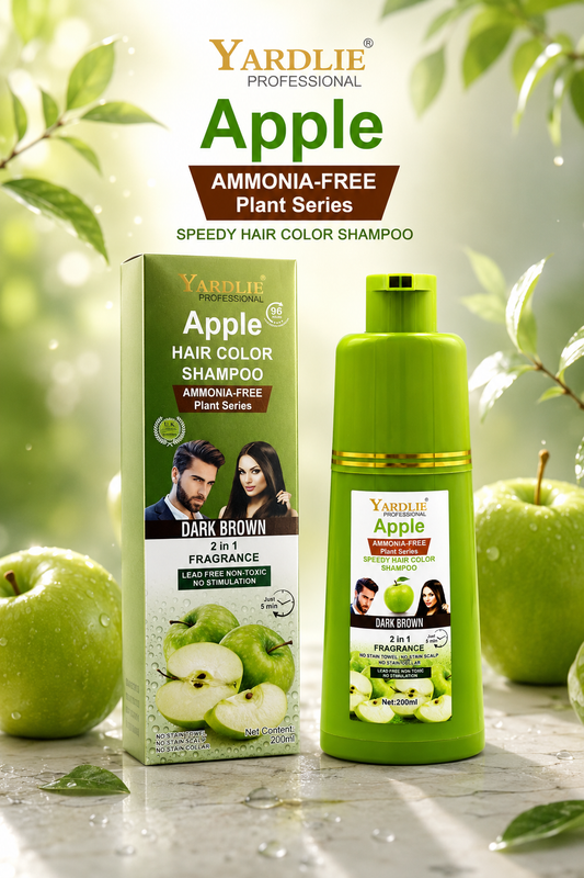Yardlie Professional Apple Ammonia Free Dark Brown Shampoo 2 In 1 Fragrance 200ml