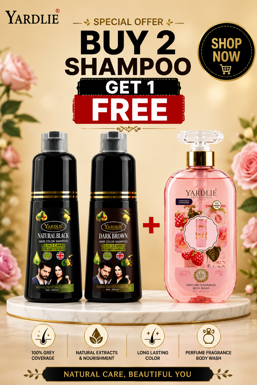 Yardlie Hair Color Shampoo And Yardlie Perfume Fragrance Body wash