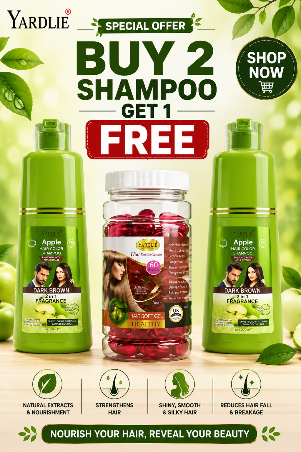 Yardlie Hair Color Shampoo And Yardlie Hair 60 Soft Gel Healthy