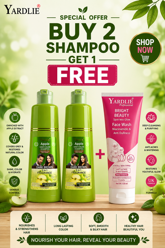 Yardlie Apple Hair Color Shampoo And Yardlie Bright Beauty Face Wash