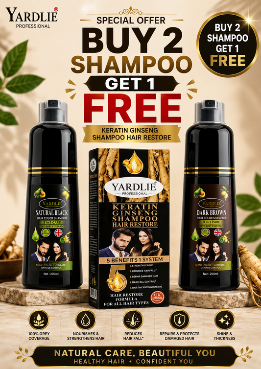 Yardlie Hair Color Shampoo And Keratin Ginseng Shampoo