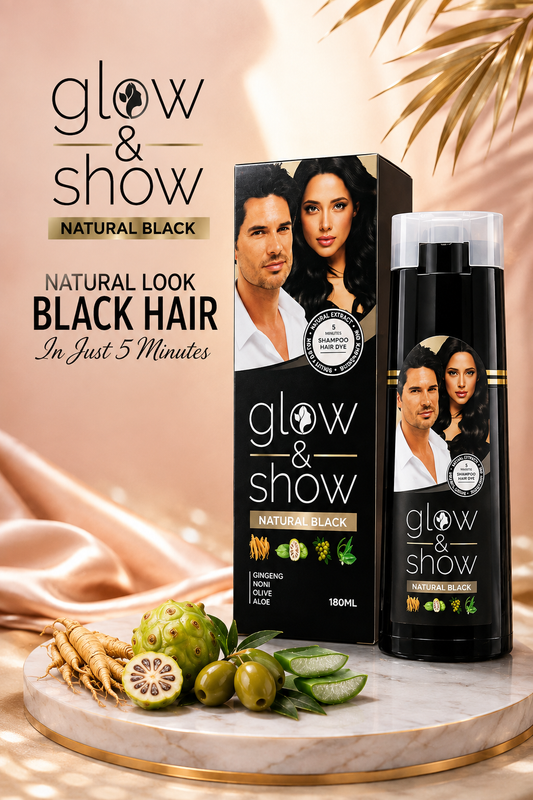 Glow and Show Natural Black Hair Darkening Shampoo 180ml