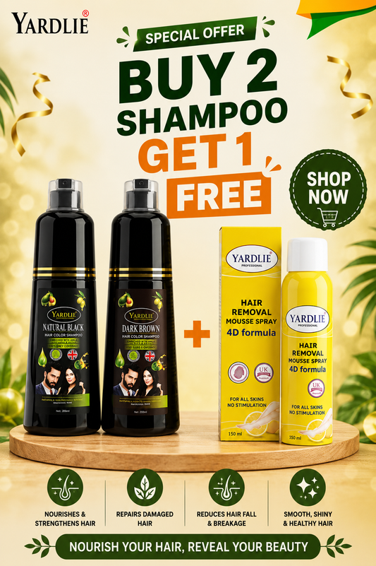 Yardlie Hair Color Shampoo And Yardlie Hair Remover Mousse Spray Deal