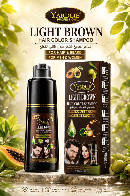Yardlie Professional Light Brown Hair Color Shampoo 200ml