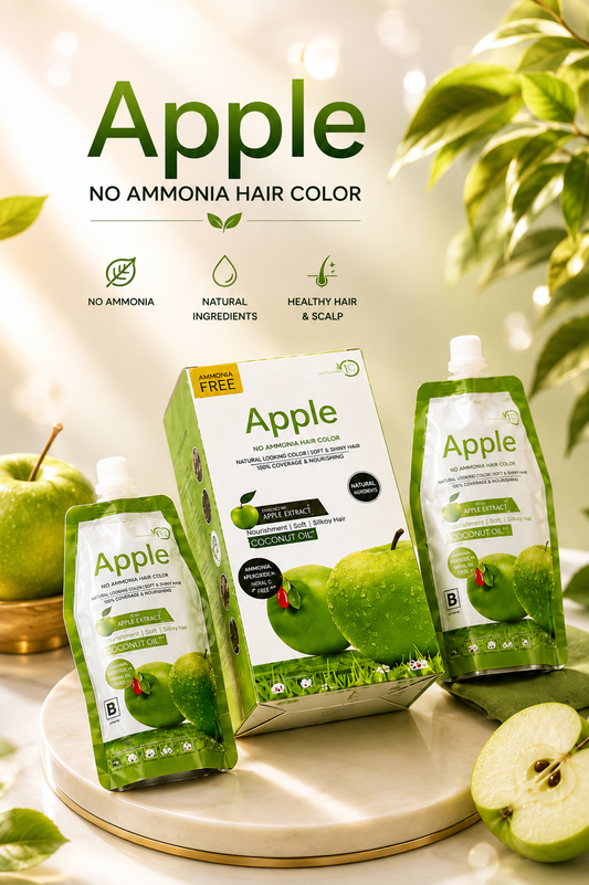 Apple Hair Color Cream Natural Black Shade A and B Refill Pack 1000ml