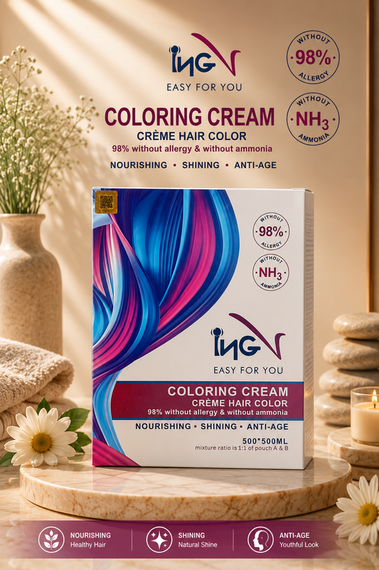 ING Hair Coloring Cream Natural Black 500ml + 500ml Dye glow Hair Color Ammonia free