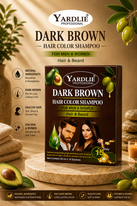 Yardlie Professional Dark Brown Hair Color Shampoo 20Ml x 10 Sachets