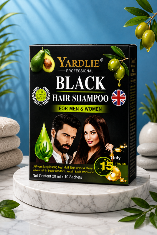 Yardlie Professional Black Hair COlor Shampoo For Men and Women  20ml x 10 Sachets