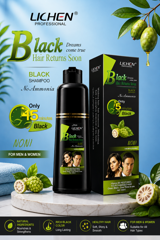 Lichen Professional Black Hair Color Shampoo Noni 200ml