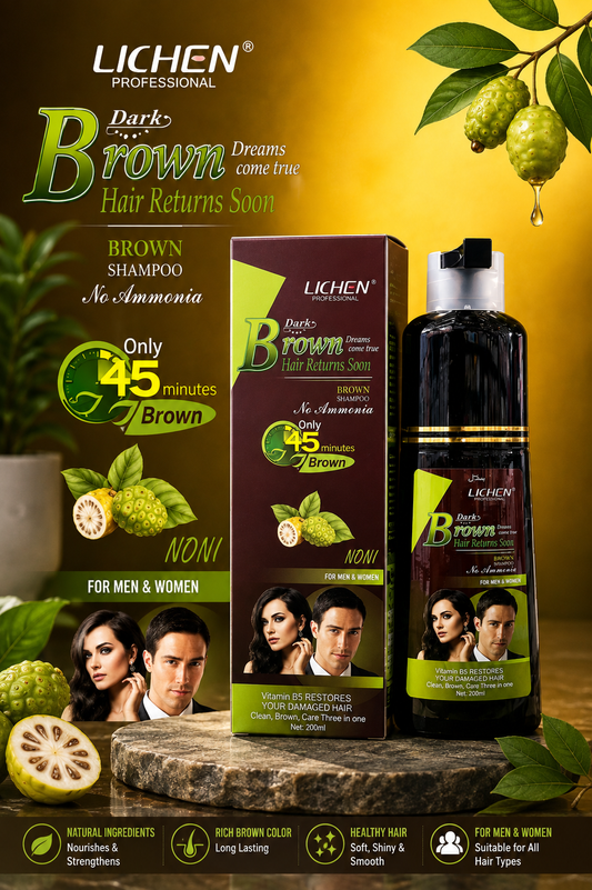 Lichen Professional Dark Brown Hair Color Shampoo 200ml