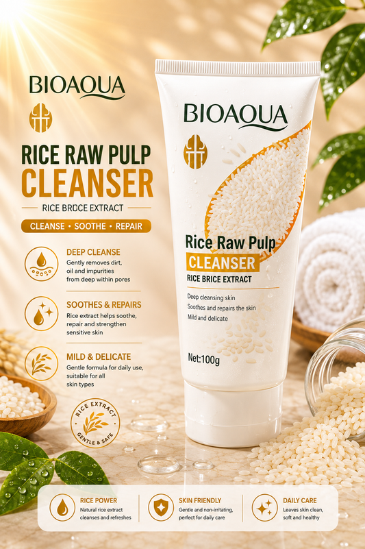 BioAqua Rice Raw Pulp Face Cleanser 100g