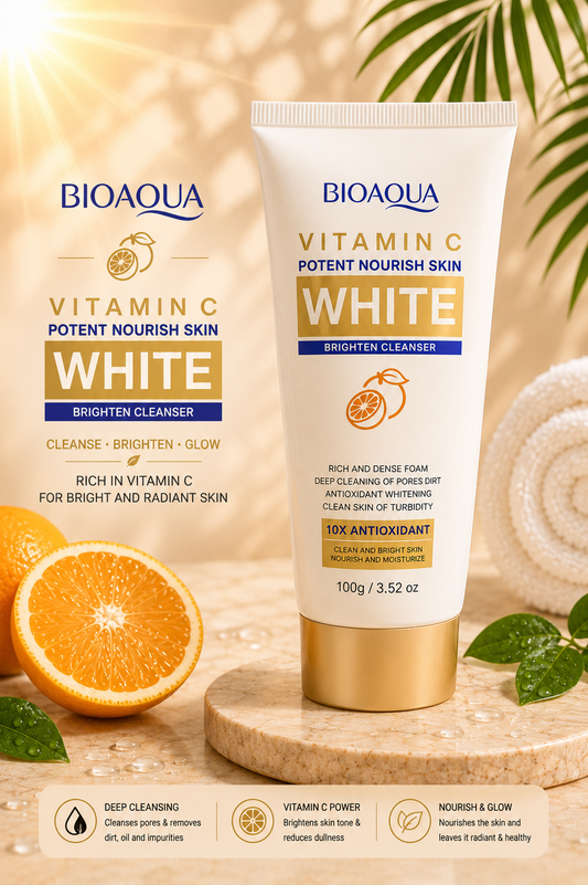 Bioaqua Vitamin C Brightening Face Cleanser – Deep Pore Purifying & Glowing Skin Wash 100g