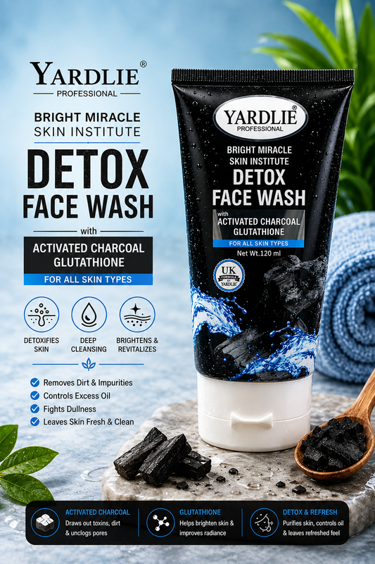 Yardlie Professional Detox Face Wash | Activated Charcoal | Glutathione | 120ml