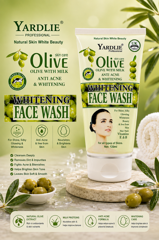 Yardlie Professional Olive with Milk Whitening Face Wash Anti Acne 120ml