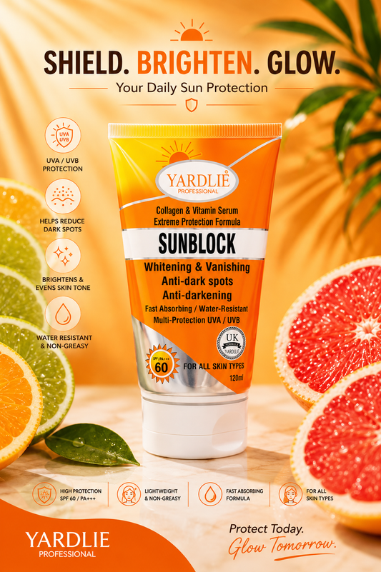 Yardlie Professional Sunblock SPF 60 UVA UVB Protection for All Skin Types 120ml