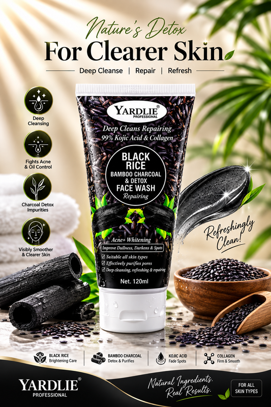 Yardlie Professional Black Rice Bamboo Charcoal Detox Face Wash 120ml