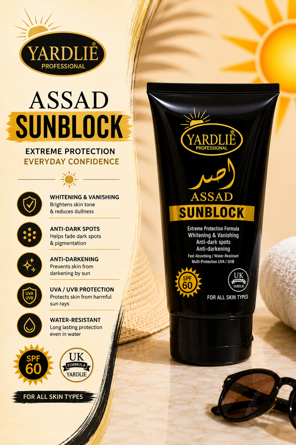 Yardlie Professional Assad Sunblock SPF 60 Face 150ml