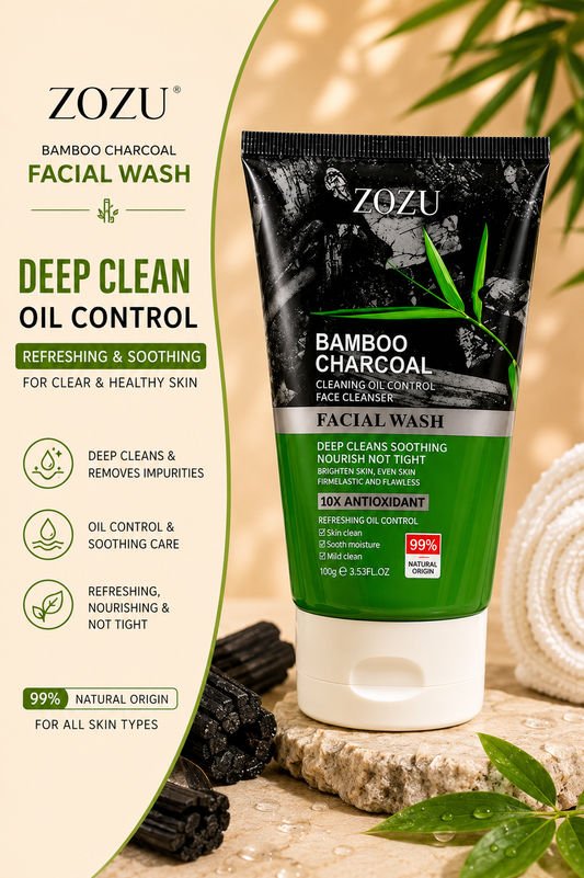 ZOZU Bamboo Charcoal Face Cleanser | Deep Clean & Oil Control | 100g