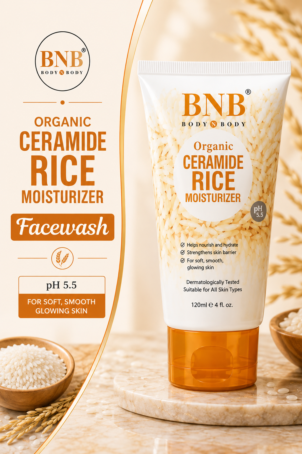 BNB Body n Body Organic Ceramide Rice Moisturizer 120ml